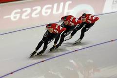 Teampursuit mit Linus Heidegger und Armin Hager vom USCI zusammen mit Bram Smallenbroek vom RECI
