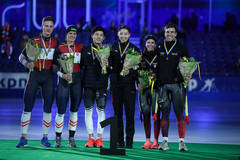 Gabriel Odor vom USC Innsbruck gewinnt zusammen mit Vanessa Herzog im Mixed Team Sprint die Silbermedaille beim Weltcup Finale in Heerenveen (NED).