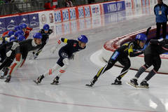 Linus Heidegger beim Massenstart Rennen in Heerenveen (NED).